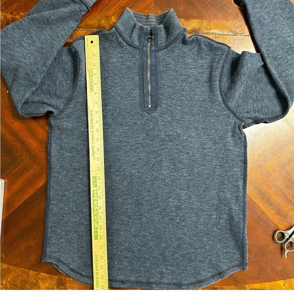ROBERT GRAHAM Men's Blue 1/4 Zip-Up SweaterM, Long Sleeves High Neck